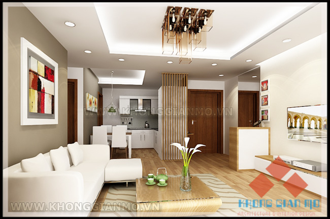 Thiết kế nội thất chưng cư Hòa Phát - Nội thất phòng khách - Chú Phú